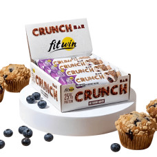 Батончик Crunch Bar ЧОРНИЧНИЙ МАФІН БЕЗ ЦУКРУ 50 г 25%, 12 штук