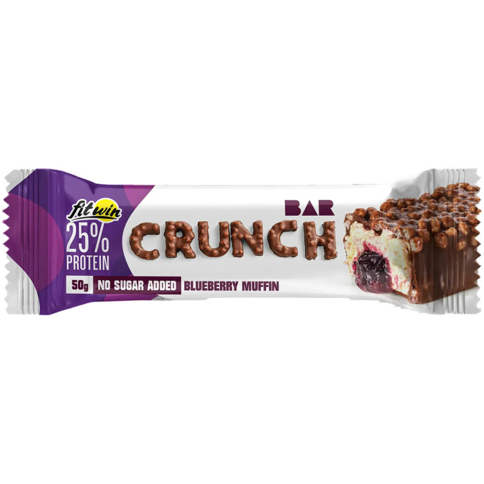 Батончик Crunch Bar ЧЕРНОВИЧНЫЙ МАФИН БЕЗ САХАРЫ 50 г 25%, 12 штук