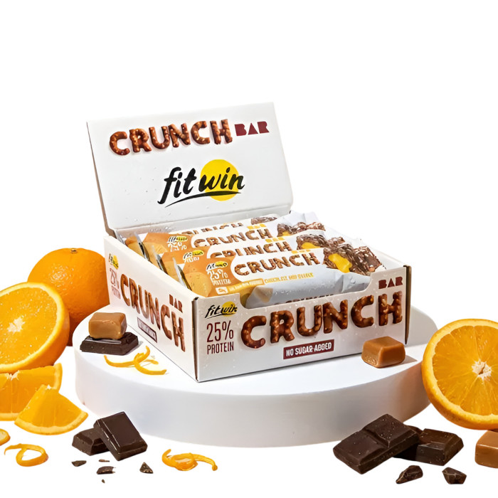 Батончик Crunch Bar ШОКОЛАД АПЕЛЬСИН БЕЗ ЦУКРУ 50 г 25%, 12 штук