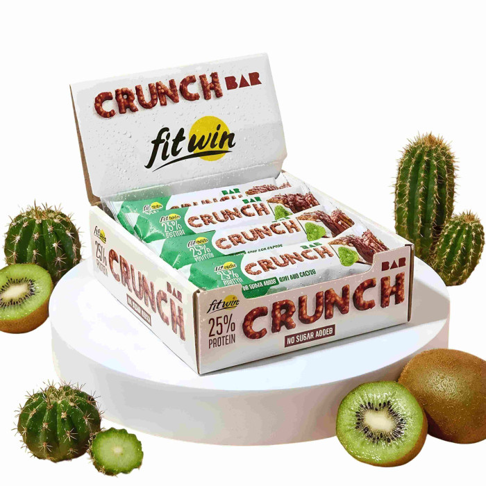 Батончик Crunch Bar Киви Кактус  без сахара 50 г 25%, 12 штук