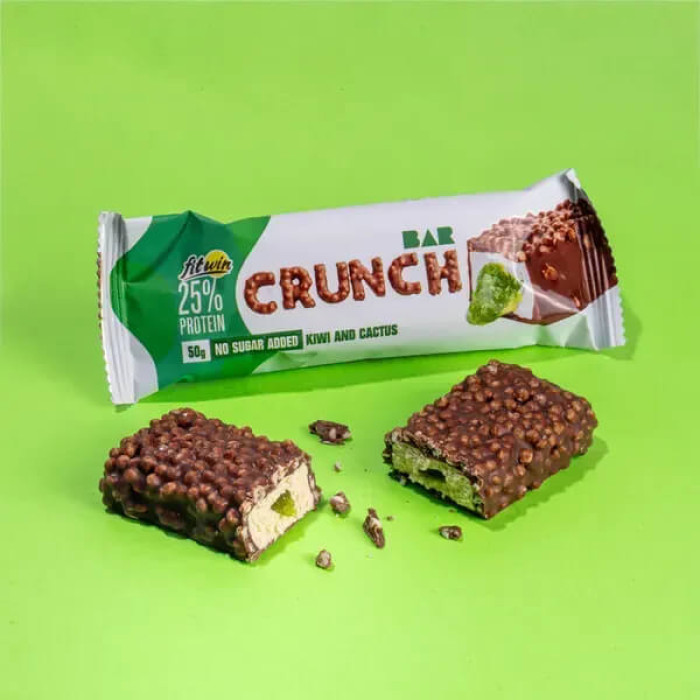 Батончик Crunch Bar Киви Кактус  без сахара 50 г 25%, 12 штук