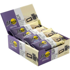 Батончик FitWin Печиво та Вершки з начинкою, БЕЗ ЦУКРУ 60 г 33%, 12 штук