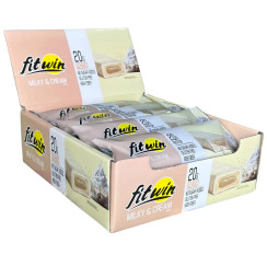 Батончик FitWin Молочний крем з начинкою, БЕЗ ЦУКРУ 60 г 33%, 12 штук